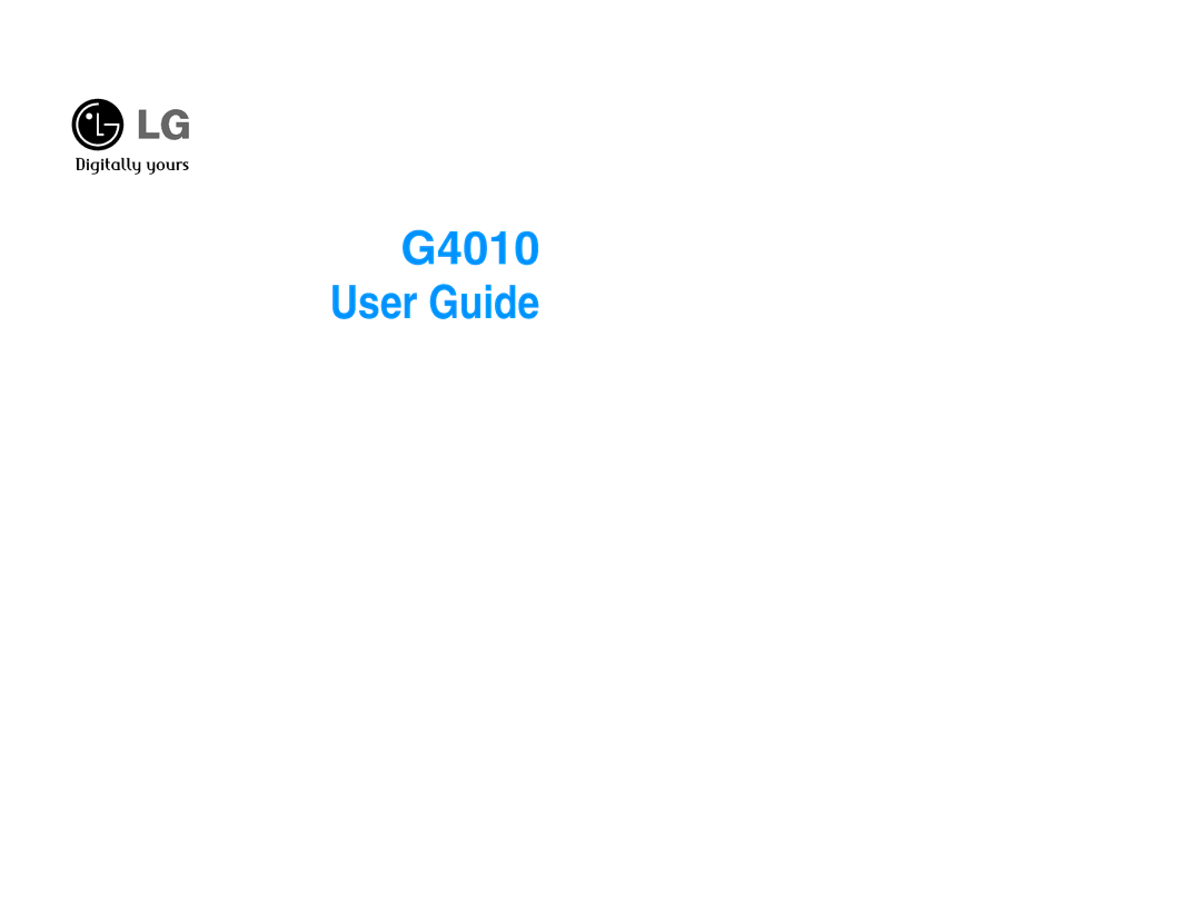 LG Electronics manual G4010 User Guide 