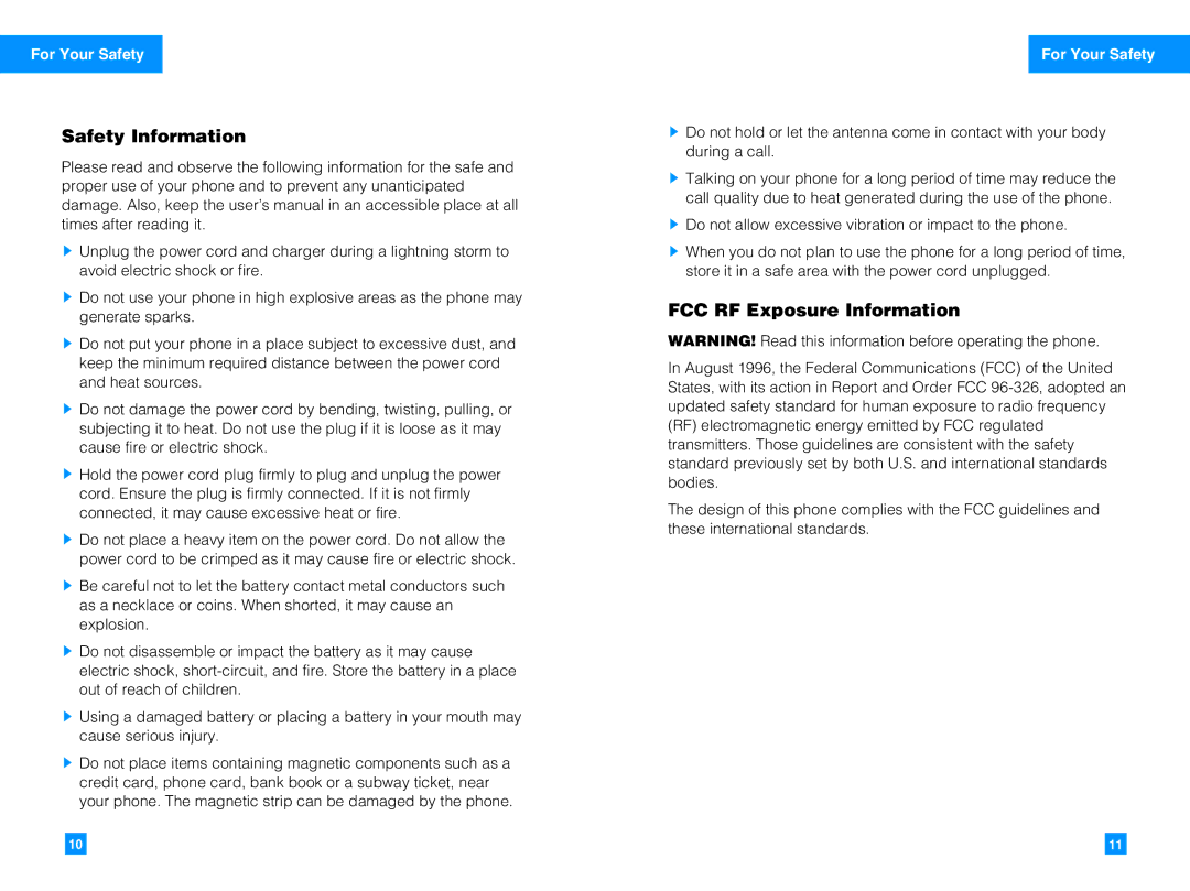 LG Electronics G4010 manual Safety Information, FCC RF Exposure Information 