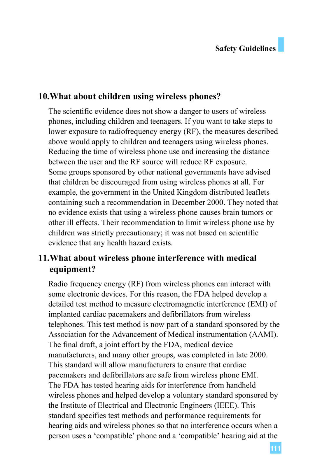 LG Electronics G4015 manual What about children using wireless phones? 