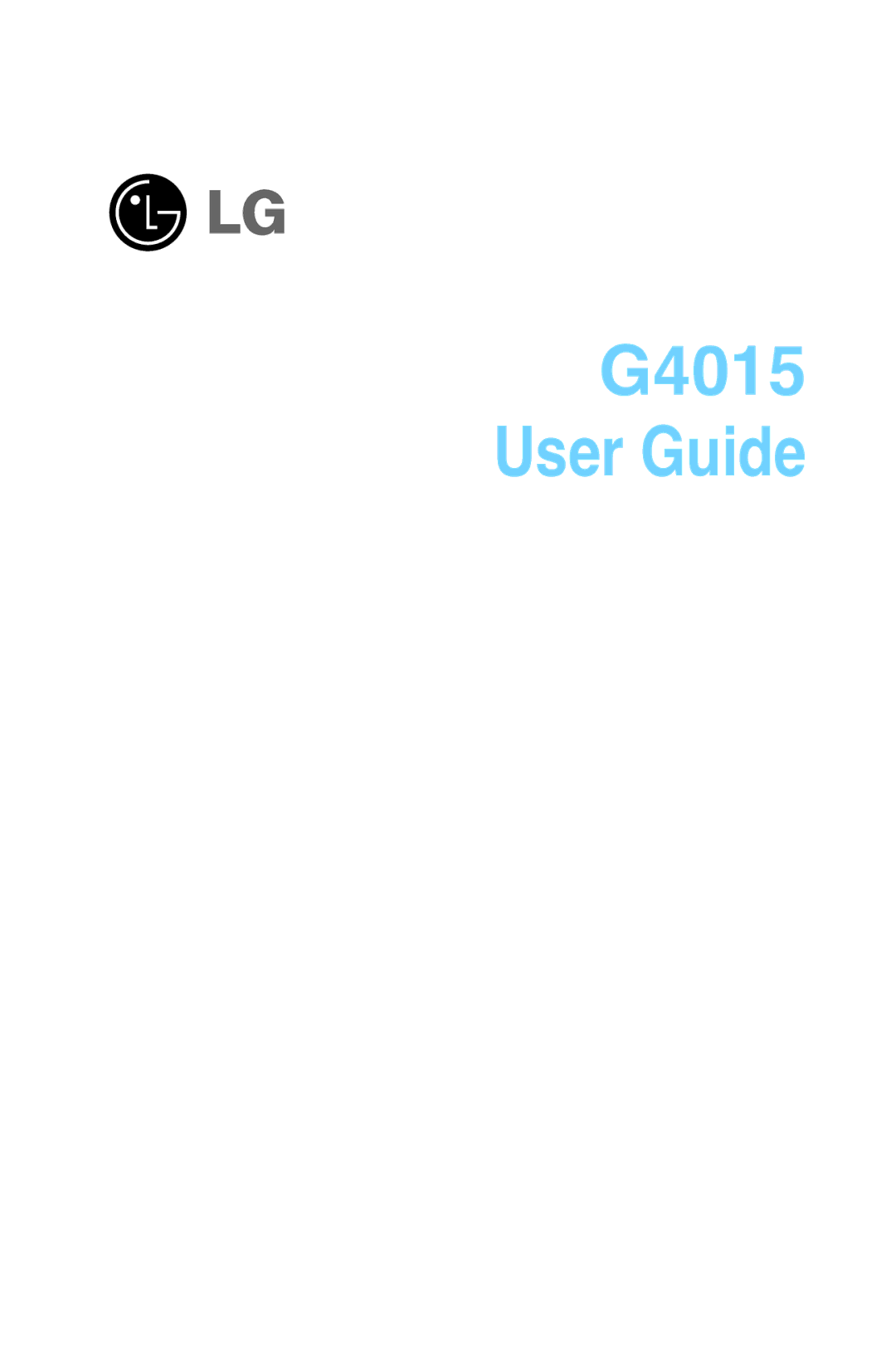 LG Electronics manual G4015 User Guide 