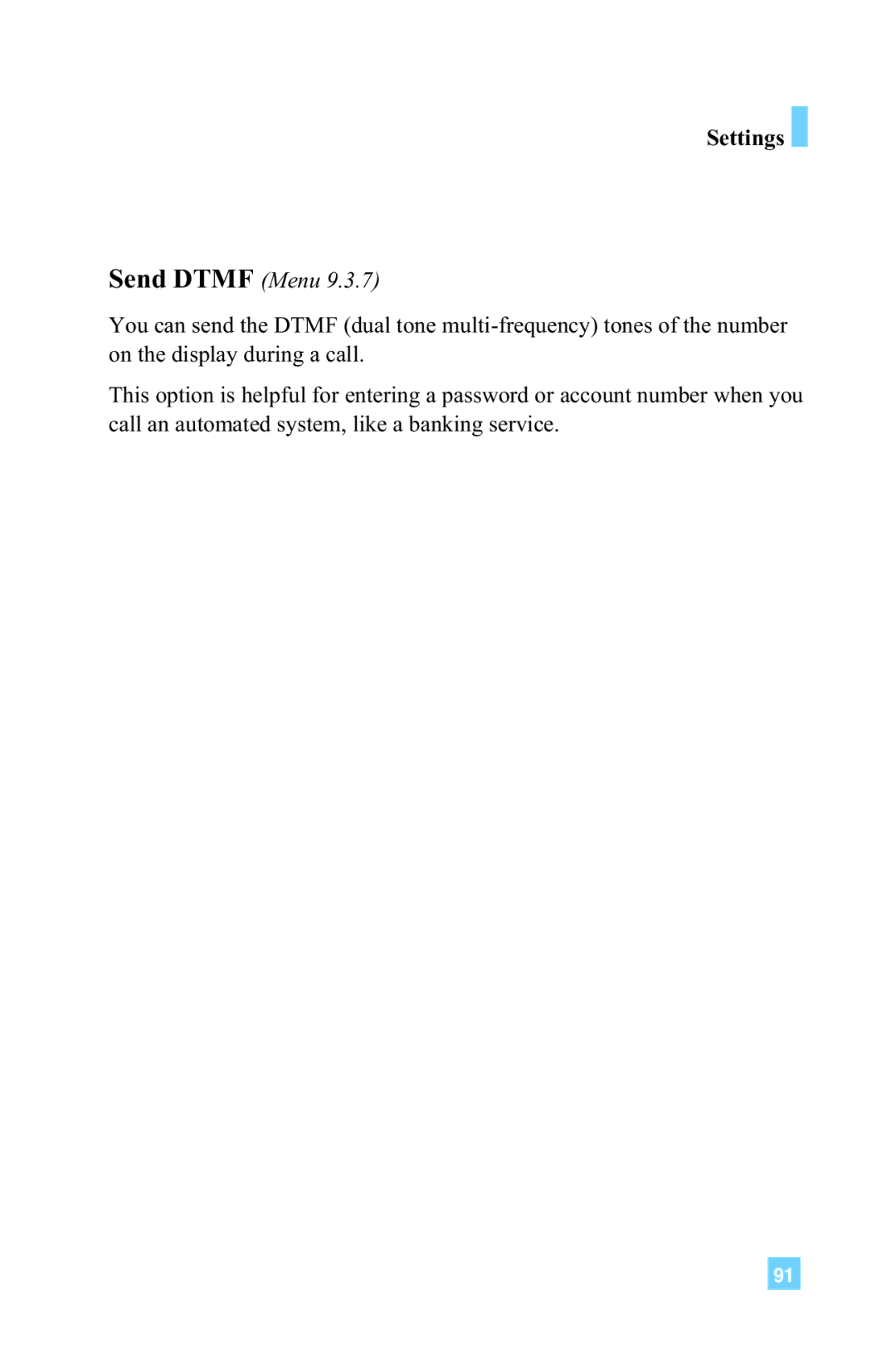 LG Electronics G4015 manual Send Dtmf Menu 