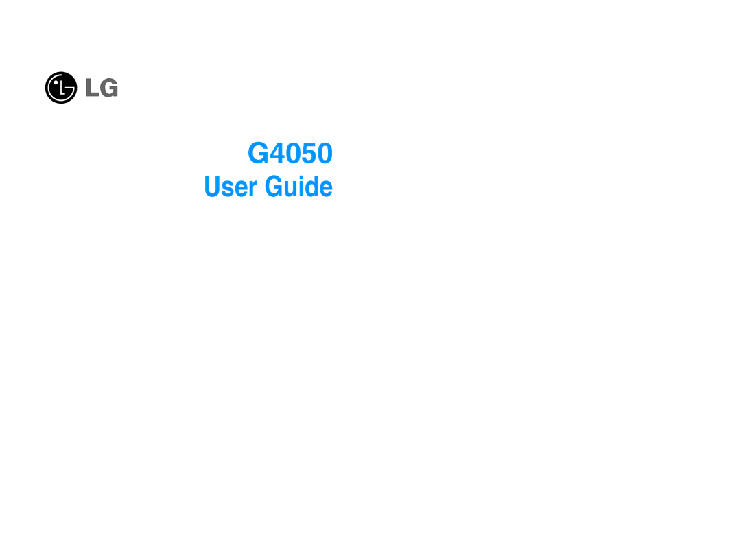 LG Electronics manual G4050 User Guide 