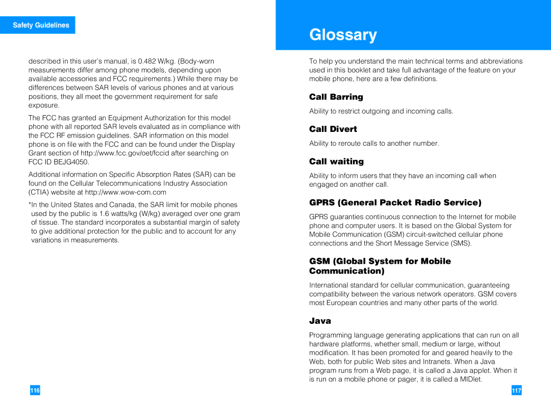 LG Electronics G4050 manual Glossary 