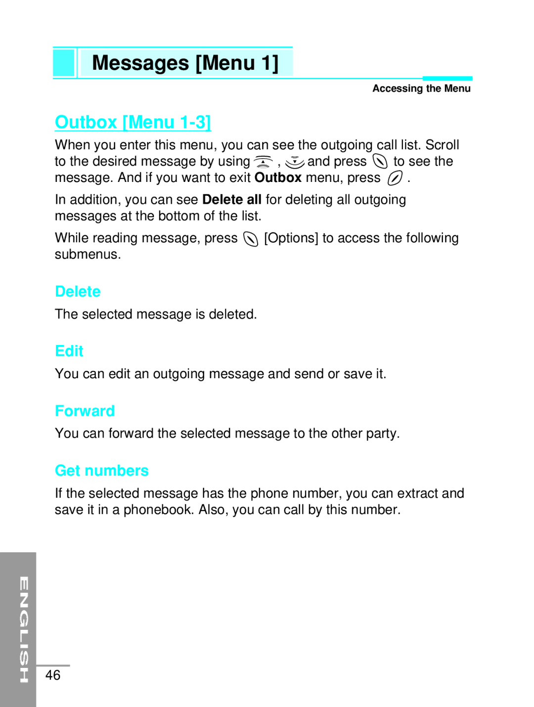 LG Electronics G5200 user manual Outbox Menu 