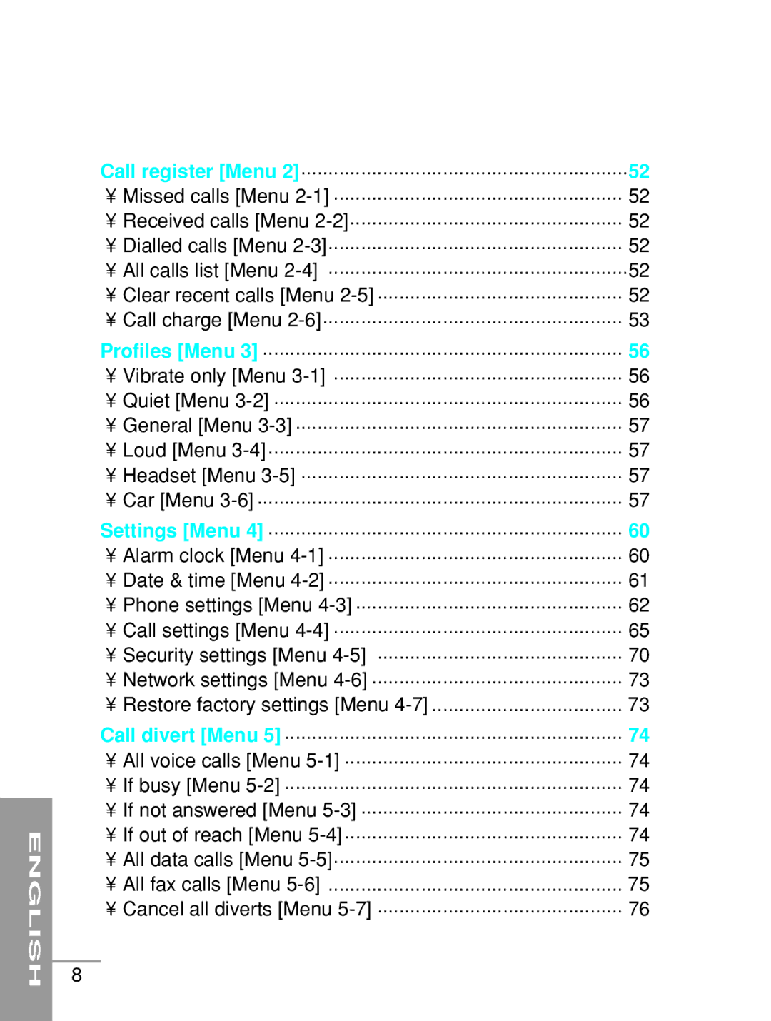 LG Electronics G5200 user manual Received calls Menu 2-2 