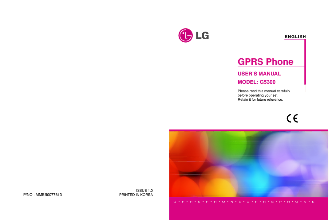 LG Electronics G5300 user manual Gprs Phone 