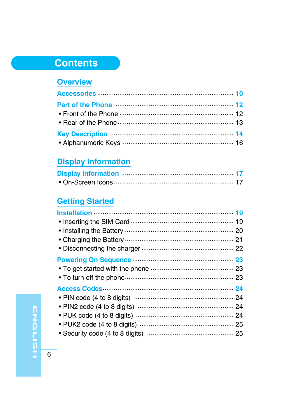 LG Electronics G5300 user manual Contents 