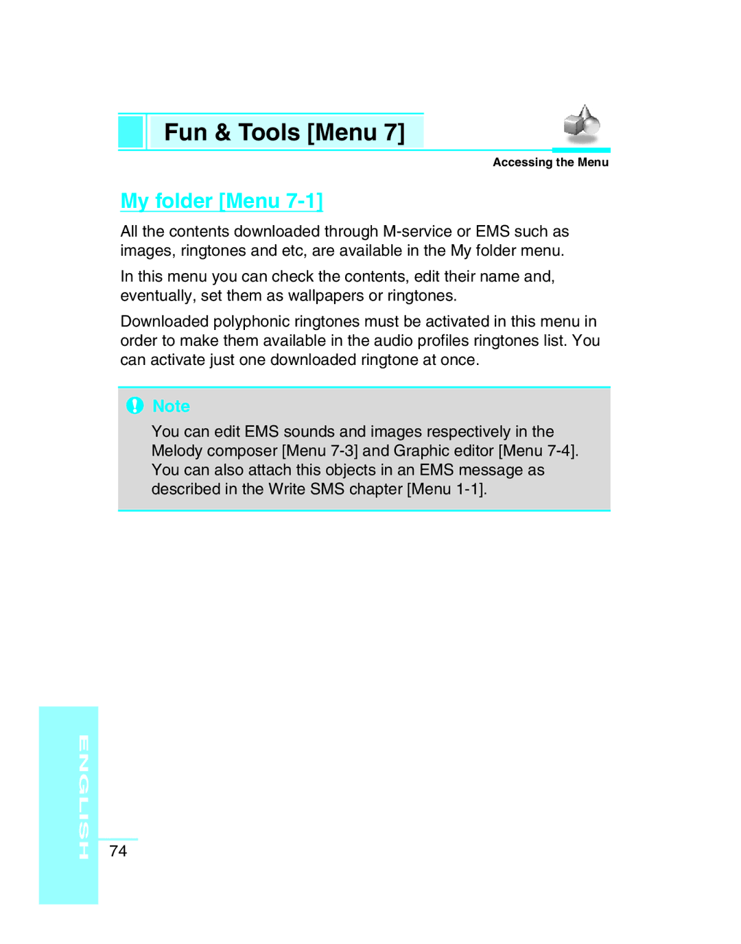 LG Electronics G5300 user manual Fun & Tools Menu, My folder Menu 