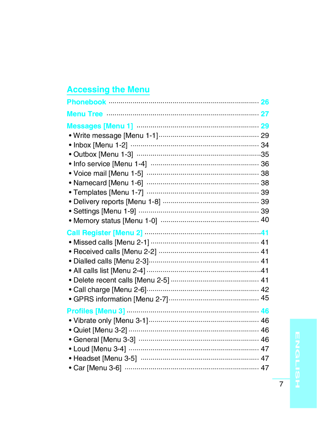 LG Electronics G5300 user manual Accessing the Menu 