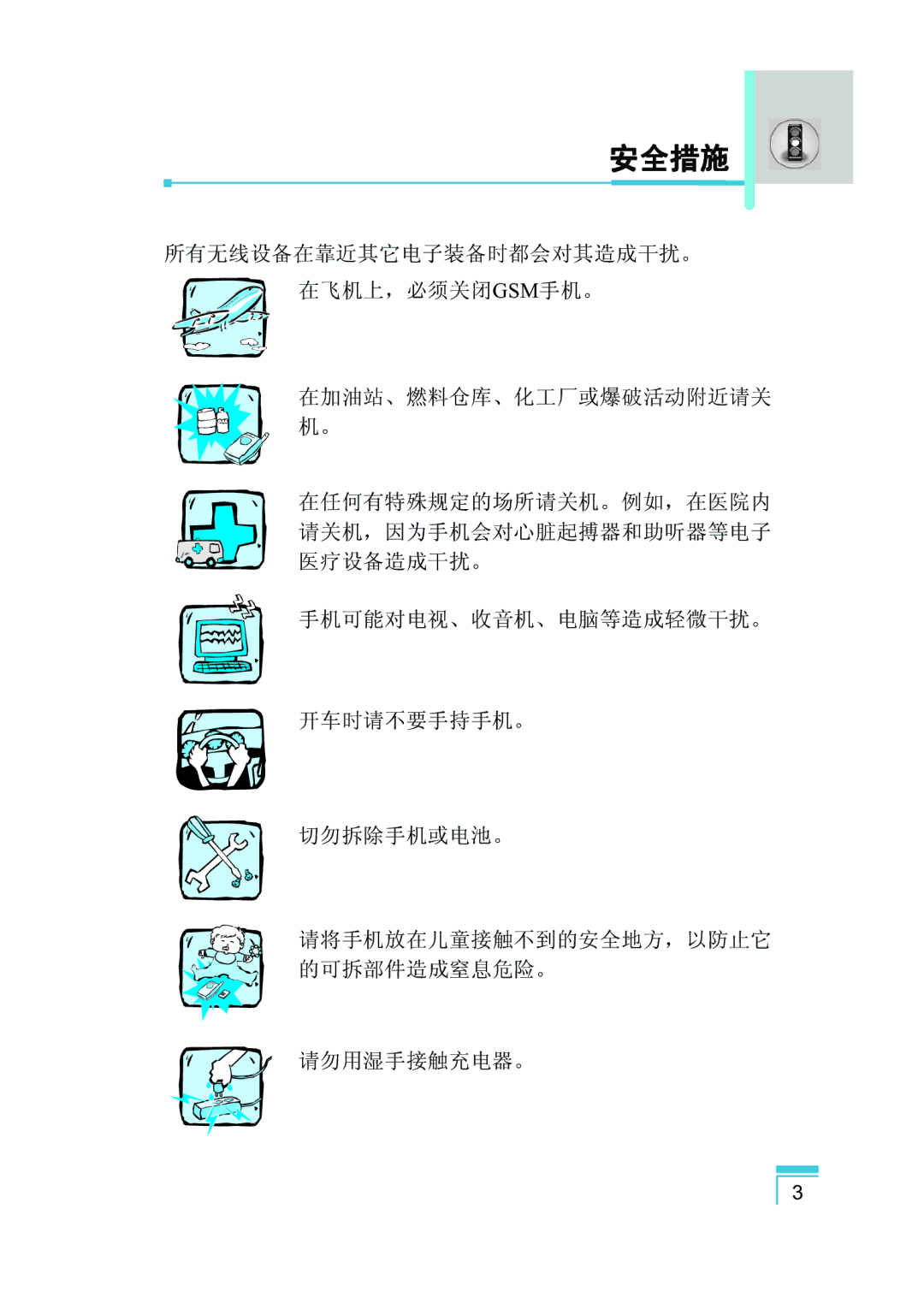 LG Electronics G5400 user manual 安全措施 