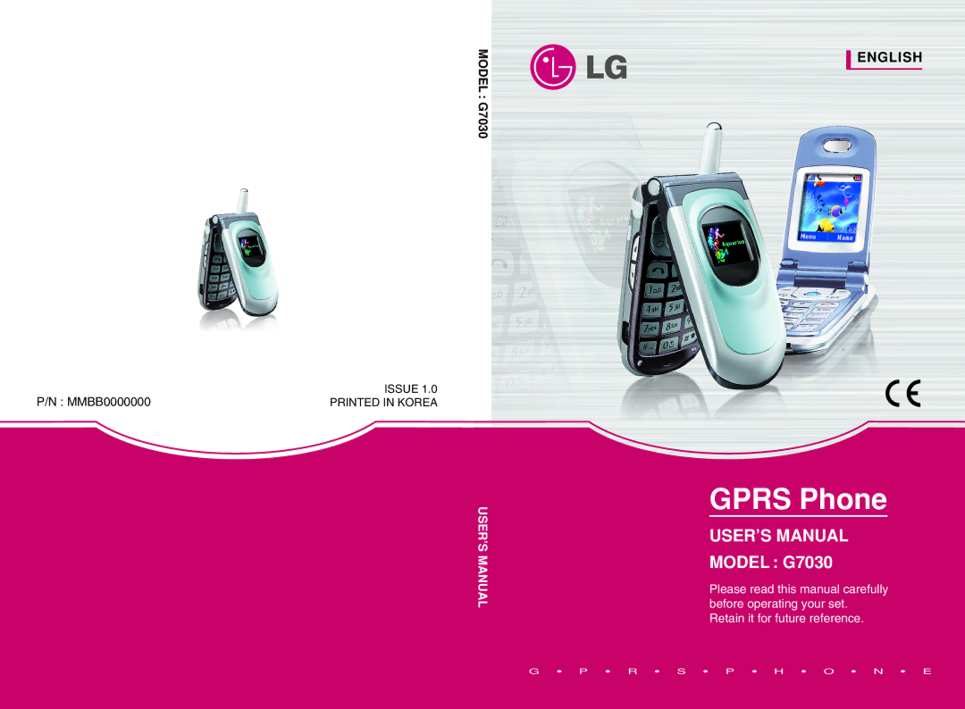 LG Electronics user manual Gprs Phone, Model G7030 