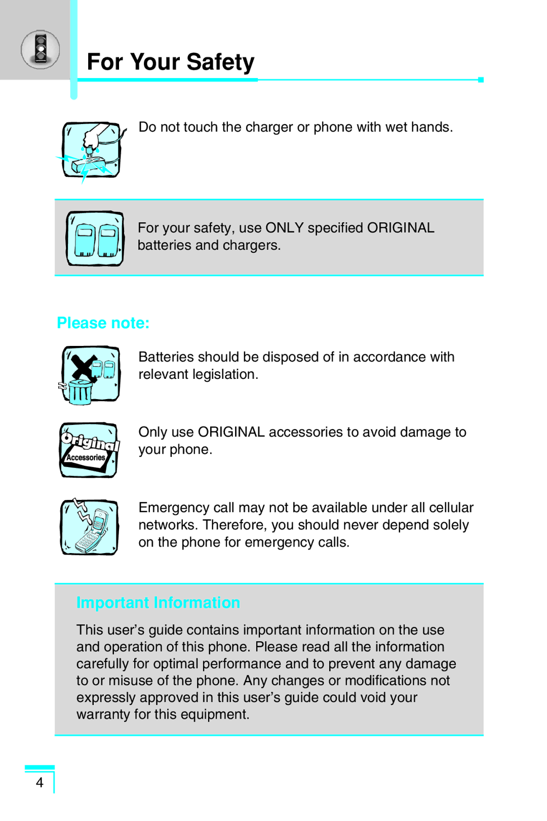 LG Electronics G7030 user manual Please note, Important Information 