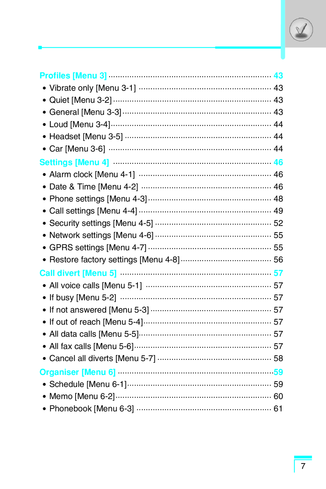 LG Electronics G7030 user manual 