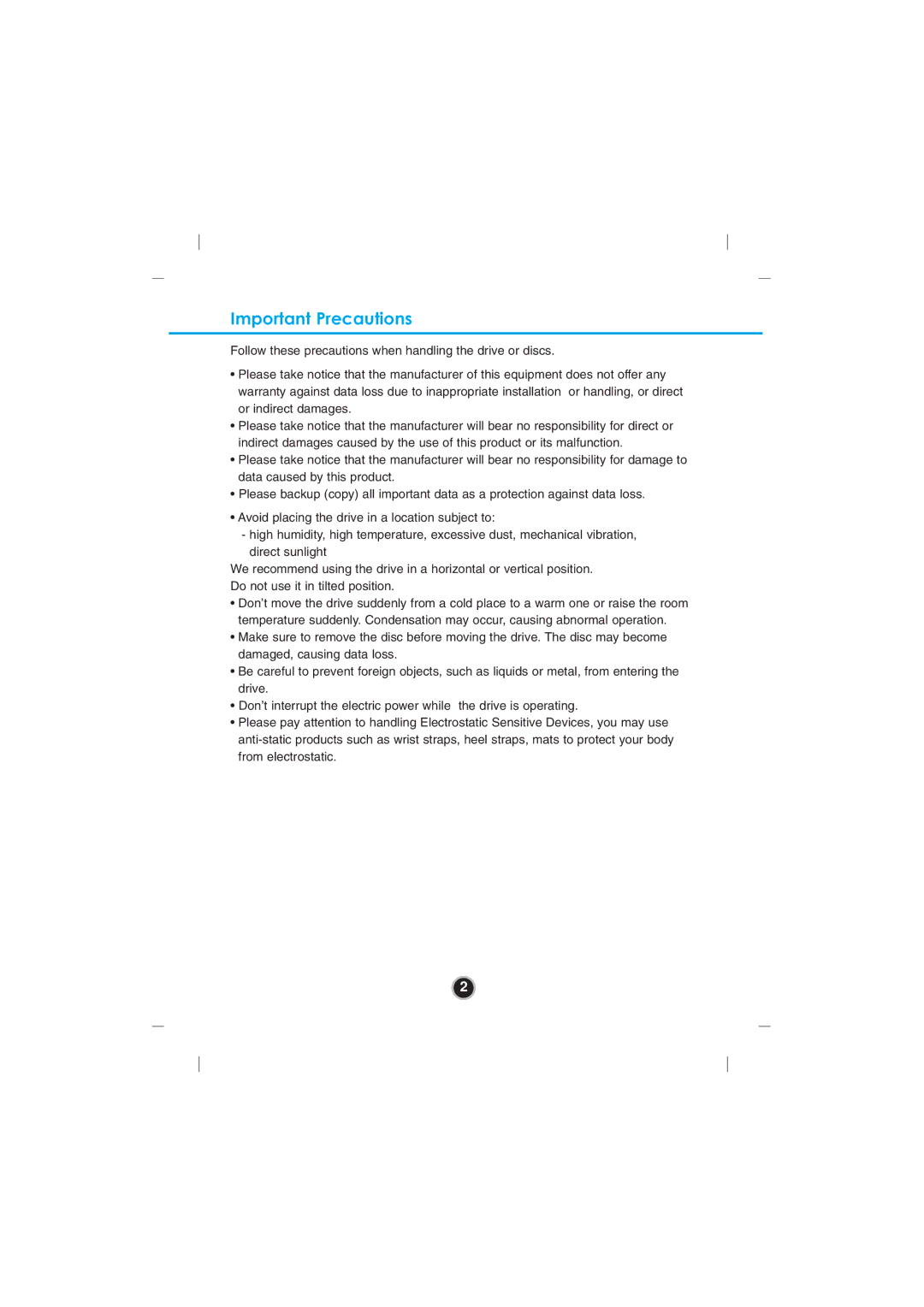 LG Electronics GBC-H20L owner manual Important Precautions 