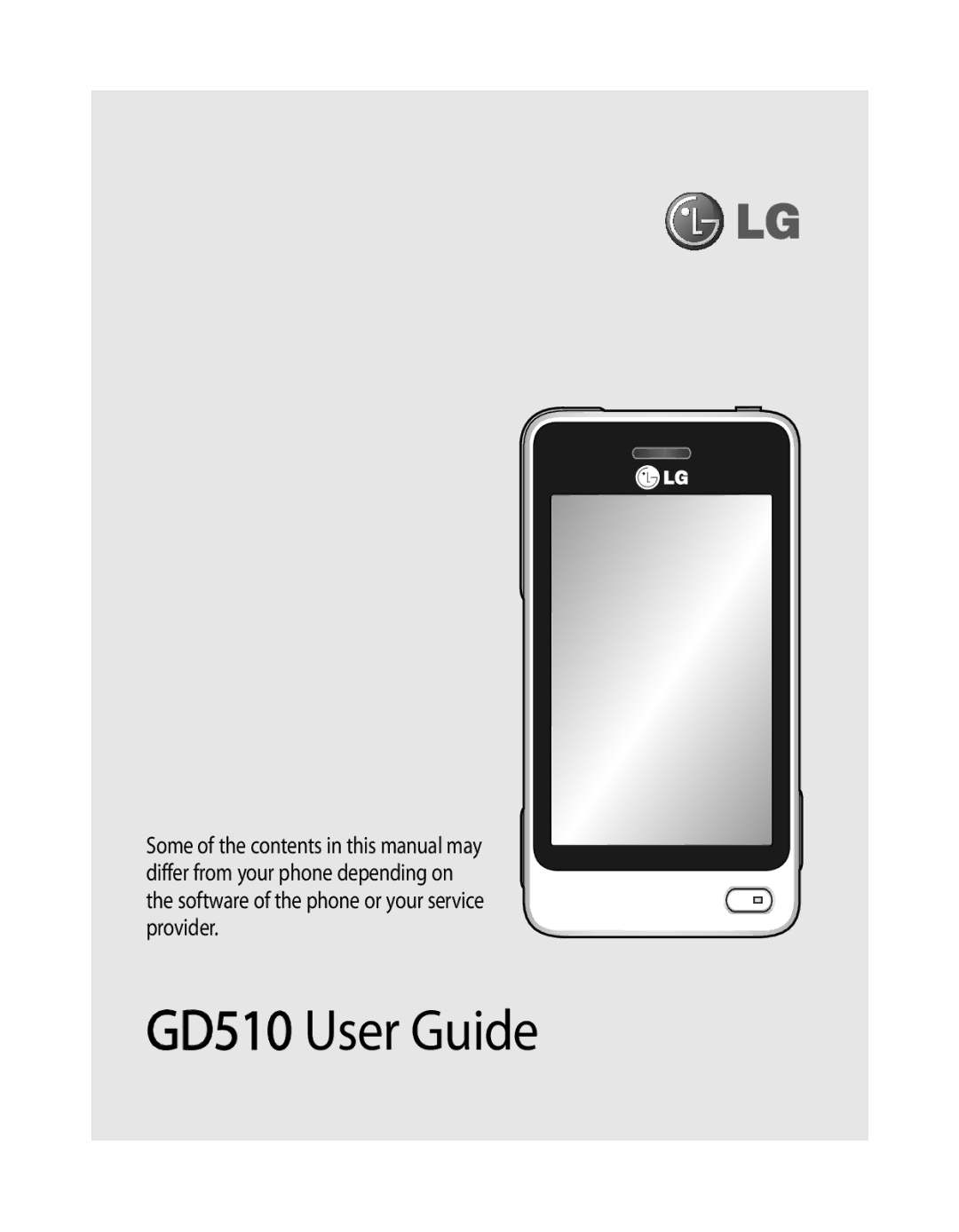 LG Electronics manual GD510 User Guide 