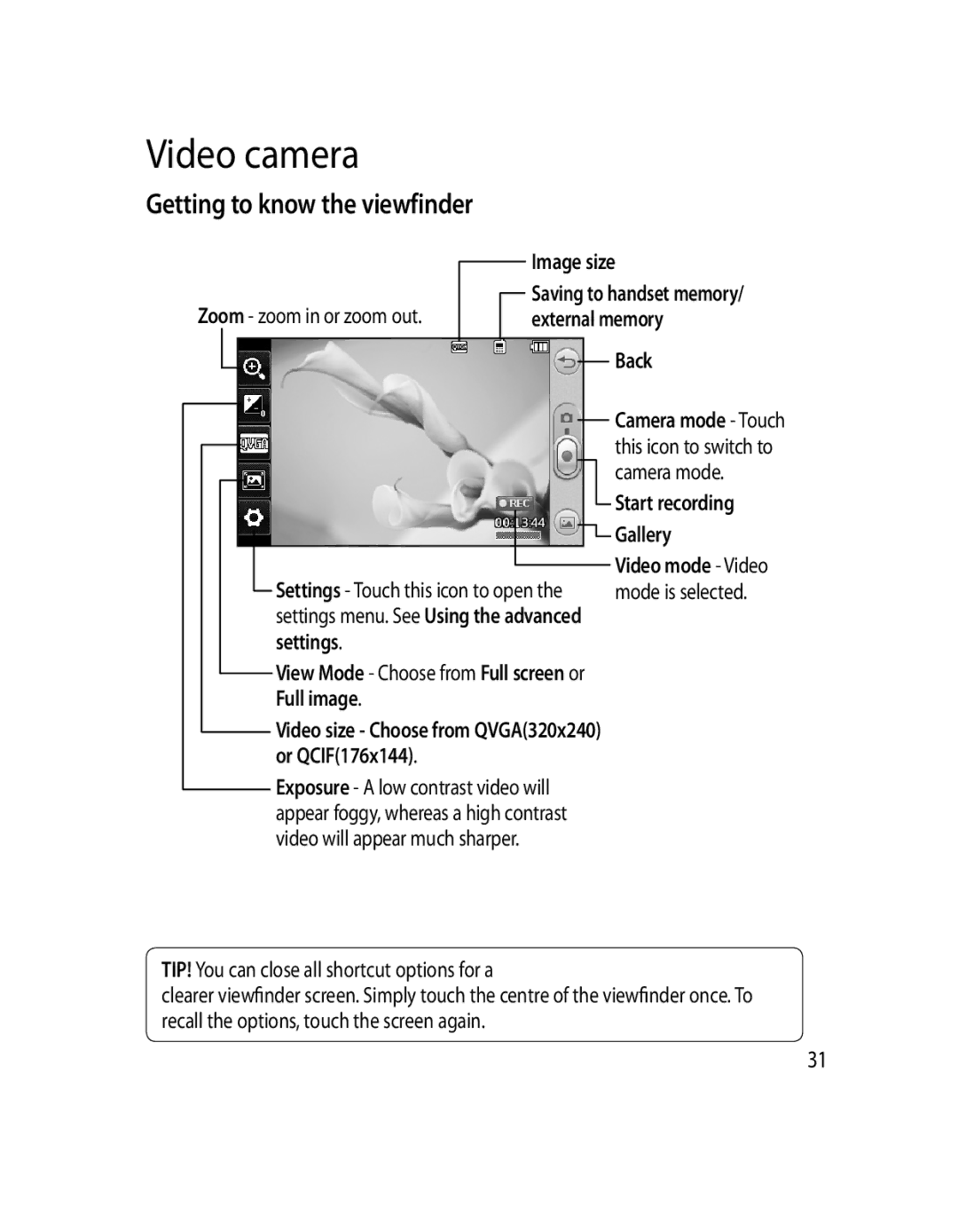 LG Electronics GD510 manual Video camera 