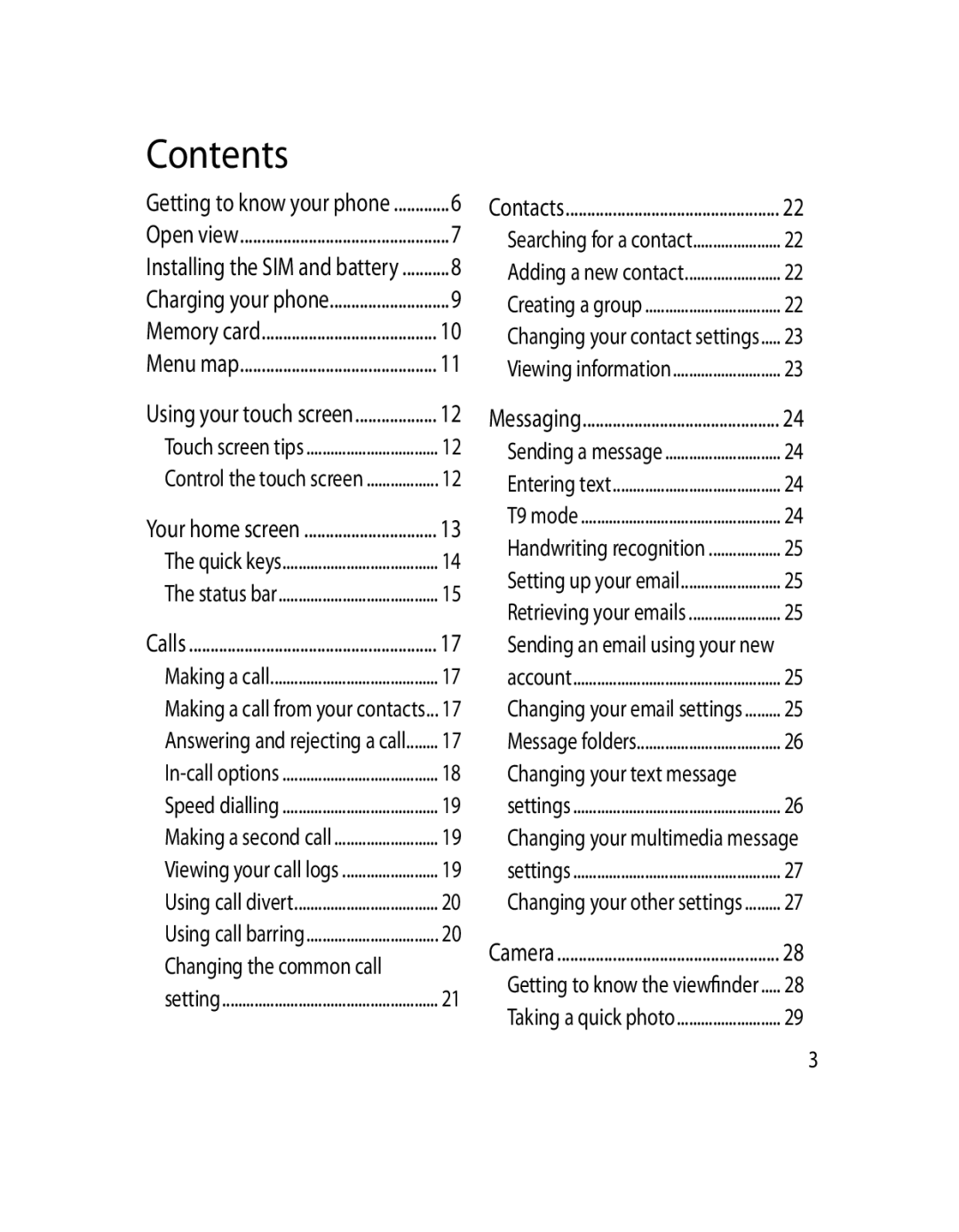 LG Electronics GD510 manual Contents 