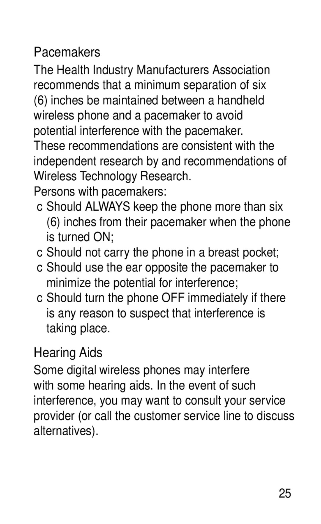 LG Electronics GD570 manual Pacemakers, Hearing Aids 