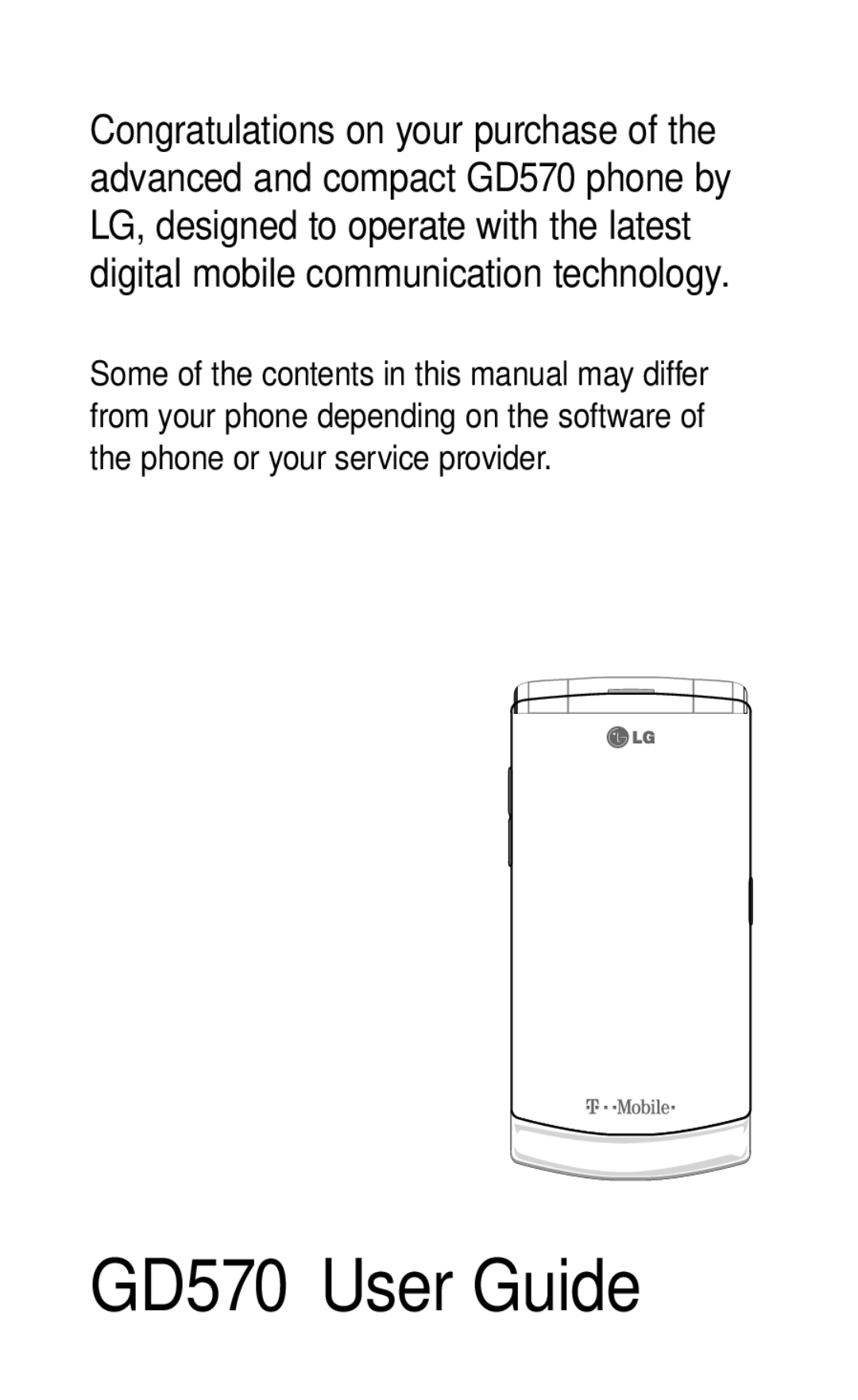 LG Electronics manual GD570 User Guide 