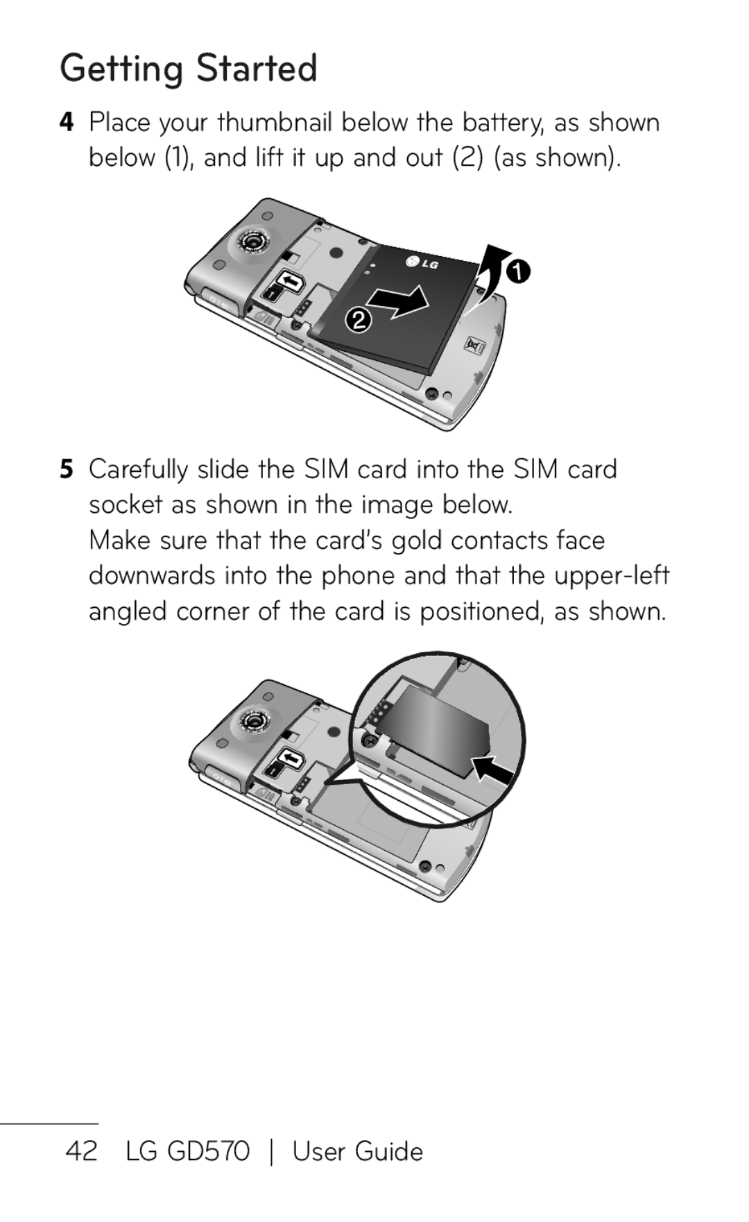 LG Electronics GD570 manual Getting Started 