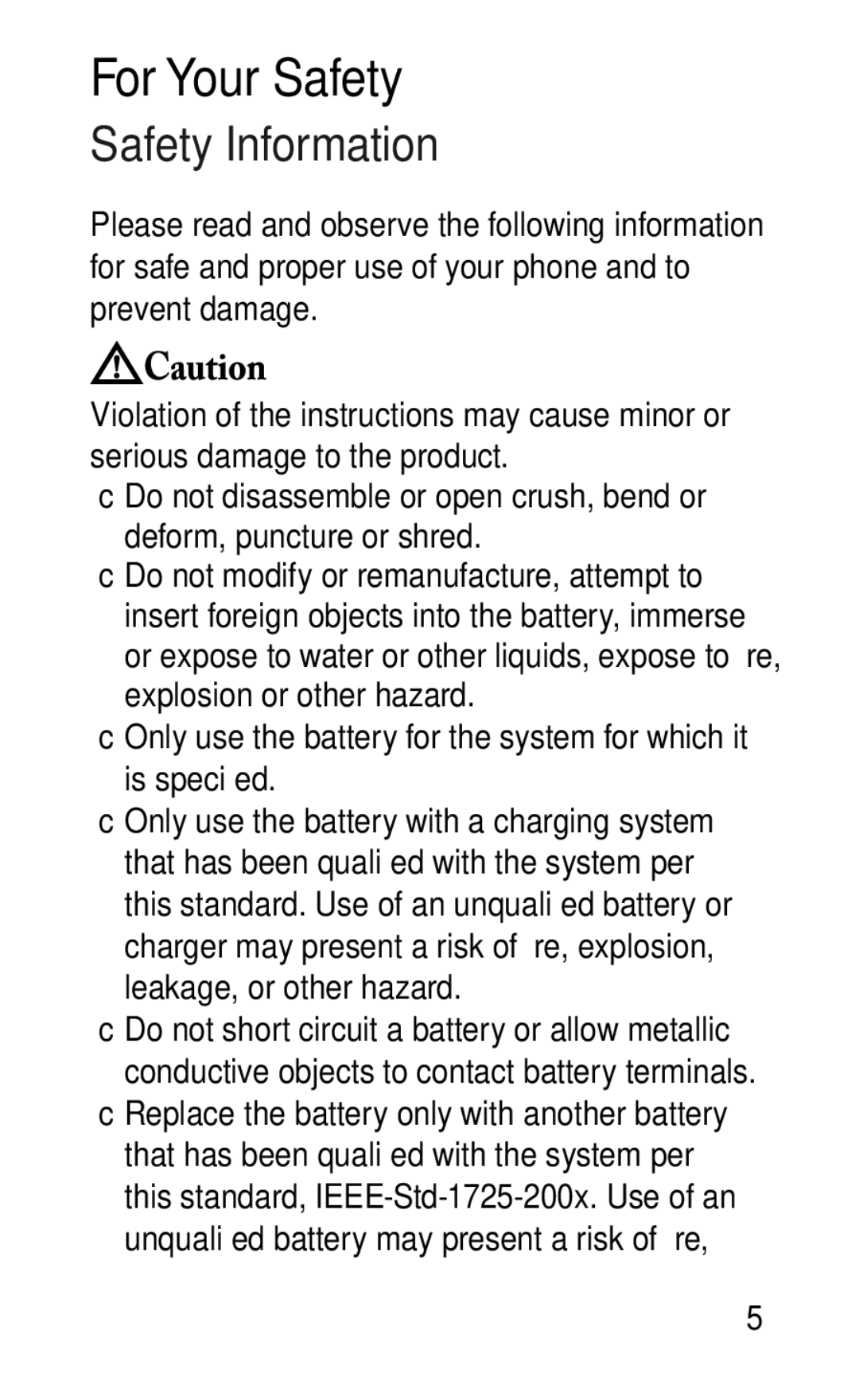 LG Electronics GD570 manual For Your Safety, Safety Information 