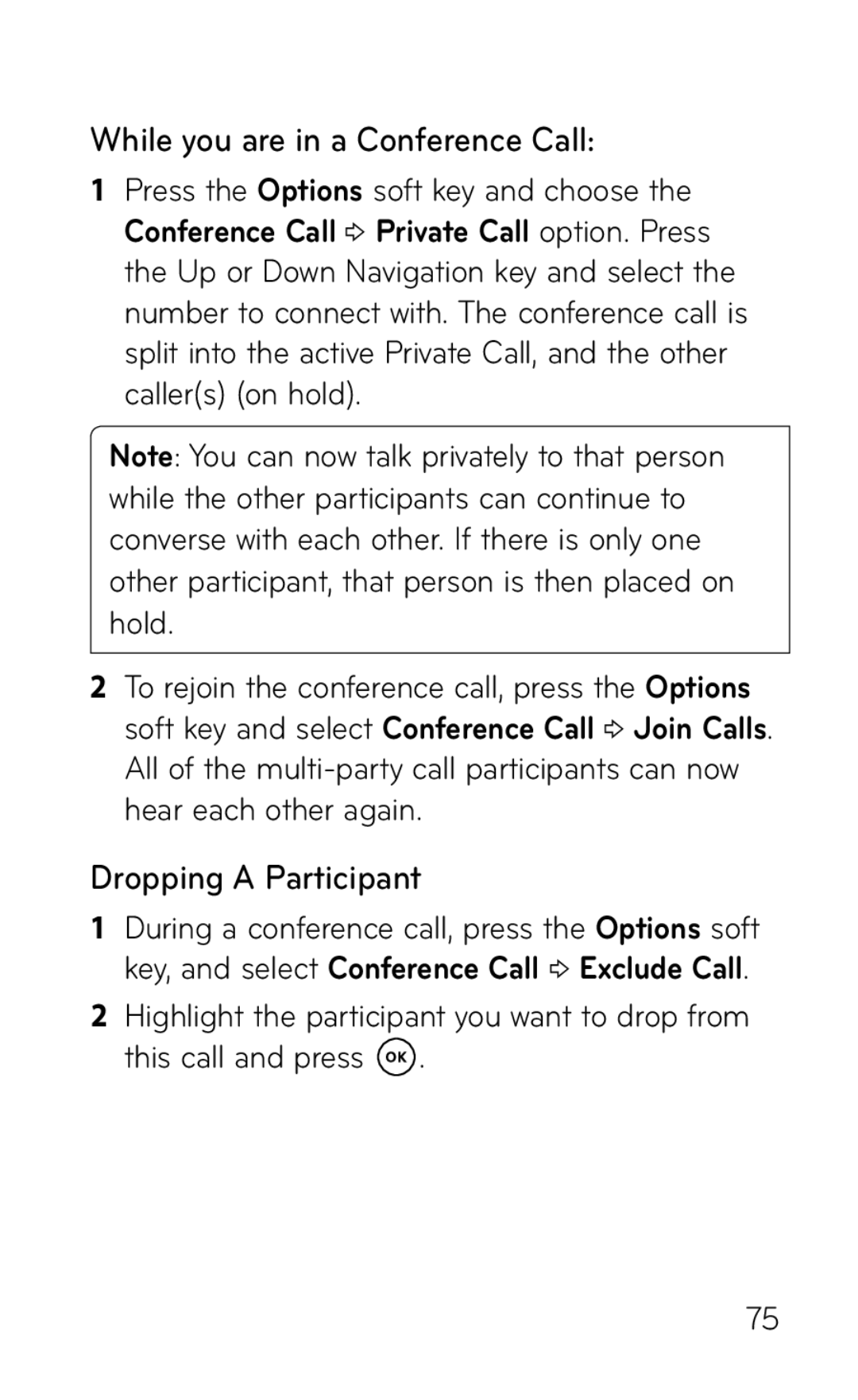 LG Electronics GD570 manual While you are in a Conference Call, Dropping a Participant 