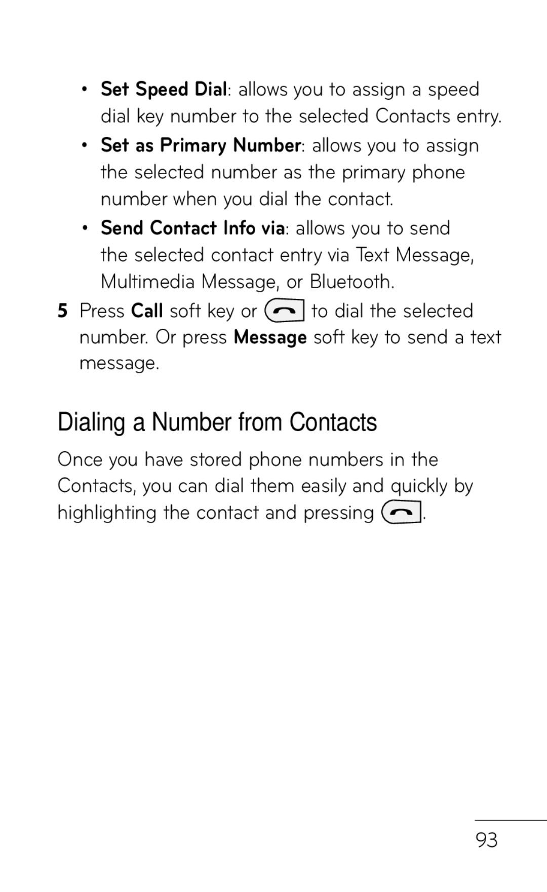 LG Electronics GD570 manual Dialing a Number from Contacts 