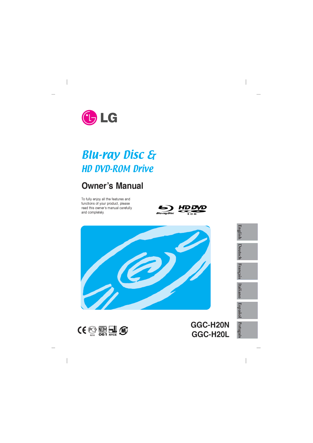 LG Electronics GGC-H20N, GGC-H20L owner manual Blu-ray Disc 