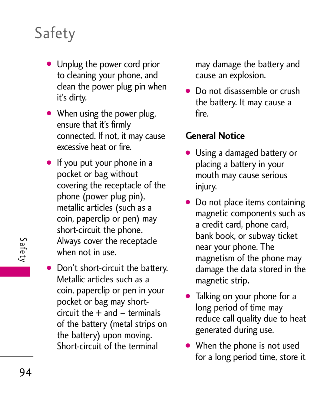 LG Electronics Glimmer manual General Notice 