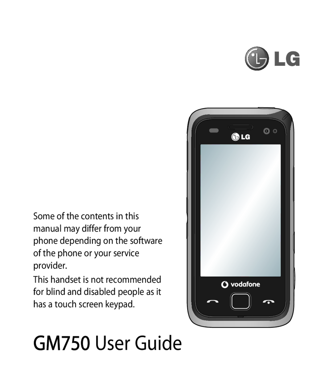 LG Electronics manual GM750 User Guide 