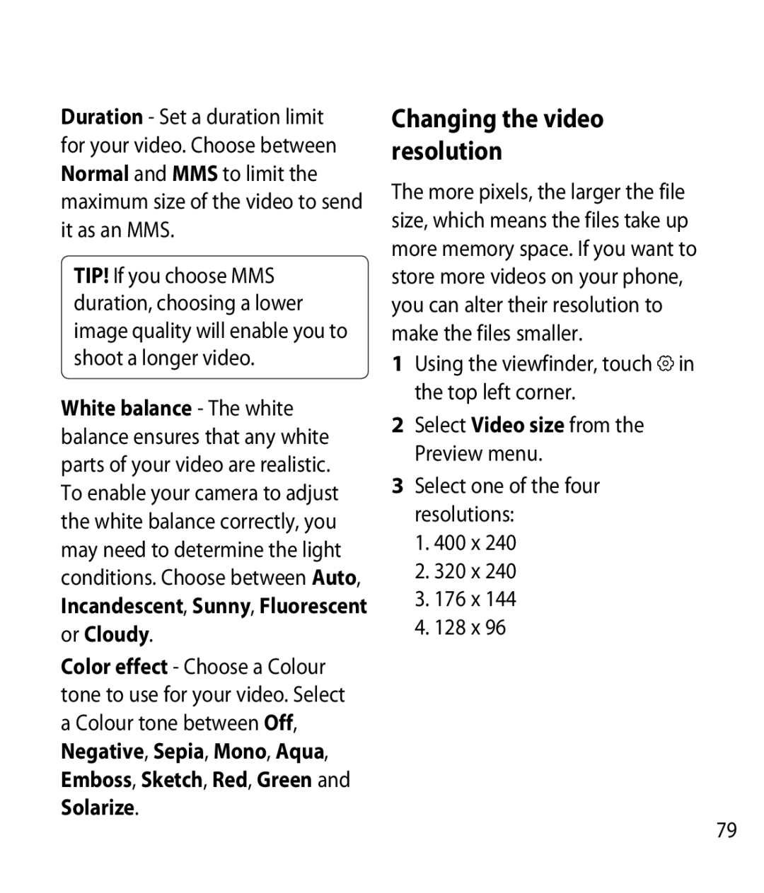 LG Electronics GM750 manual Changing the video resolution 