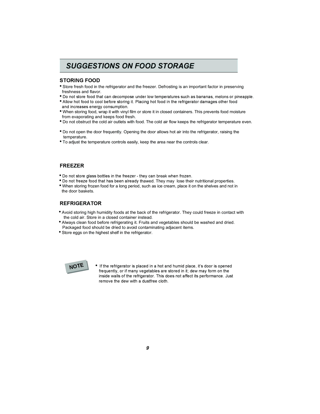 LG Electronics GR-382R manual Suggestions on Food Storage, Storing Food, Freezer, Refrigerator 