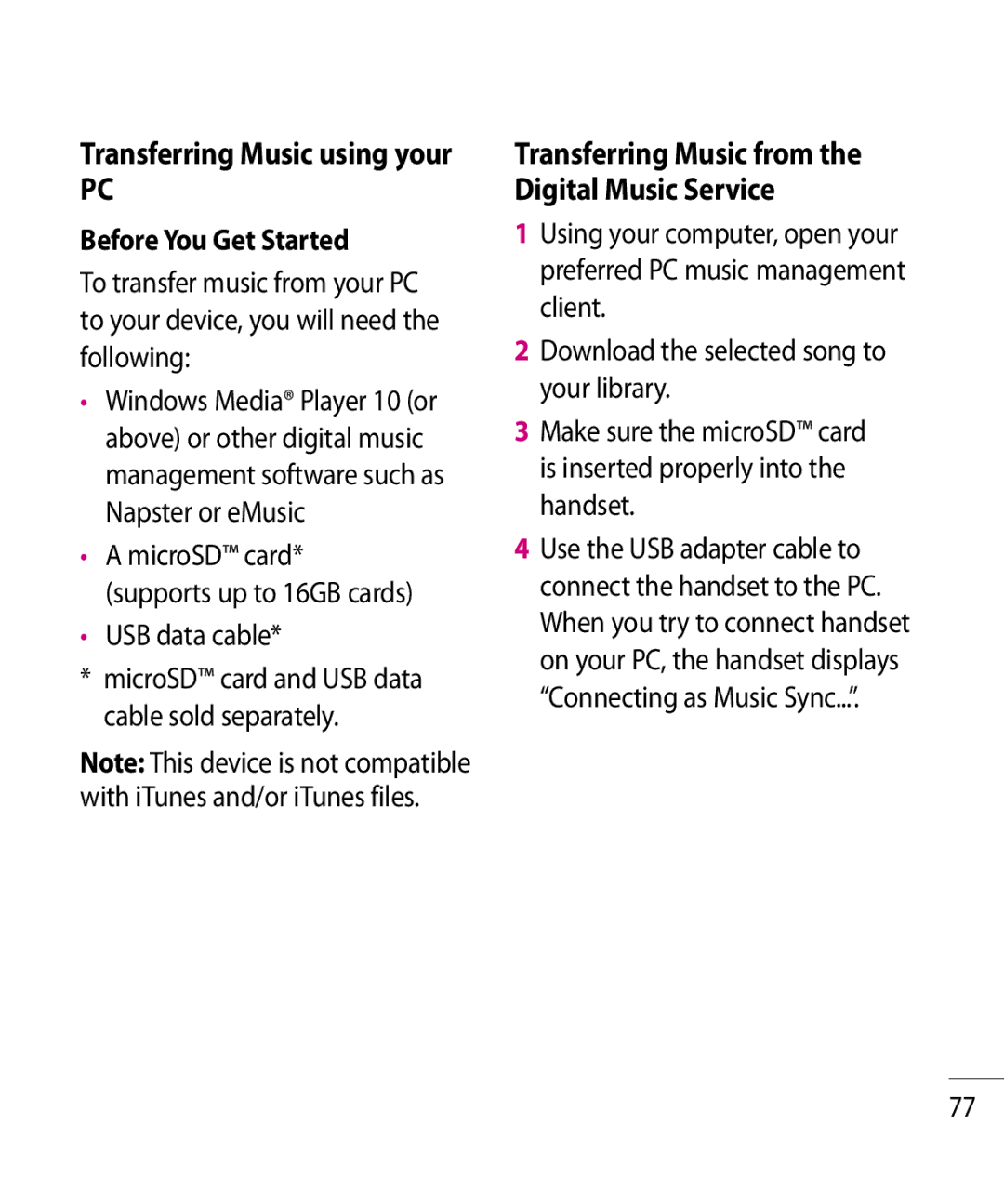 LG Electronics GR500R manual Before You Get Started, USB data cable 