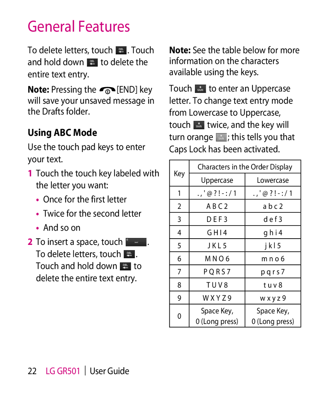 LG Electronics GR501 manual Using ABC Mode 