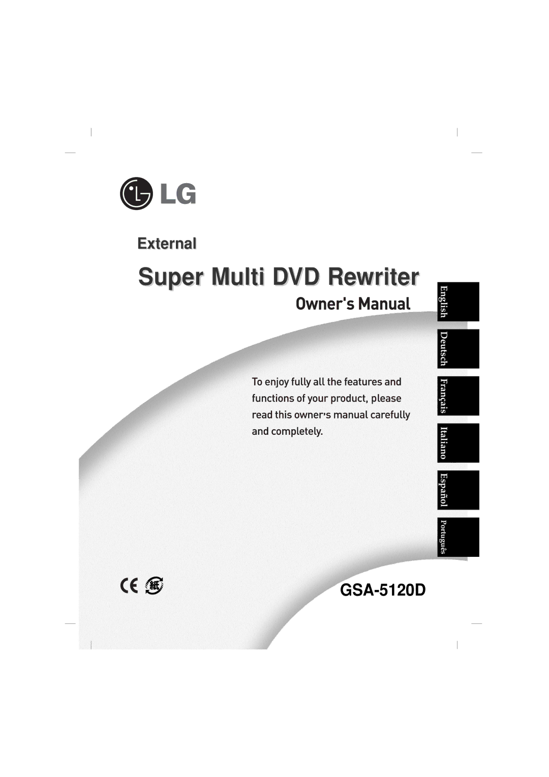 LG Electronics GSA-5120D manual Super Multi DVD Rewriter 