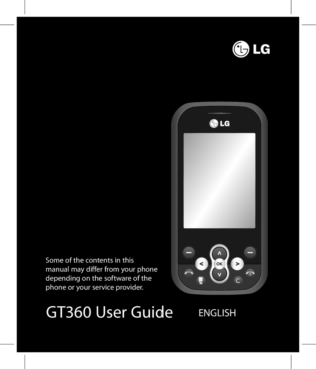 LG Electronics manual GT360 User Guide English 