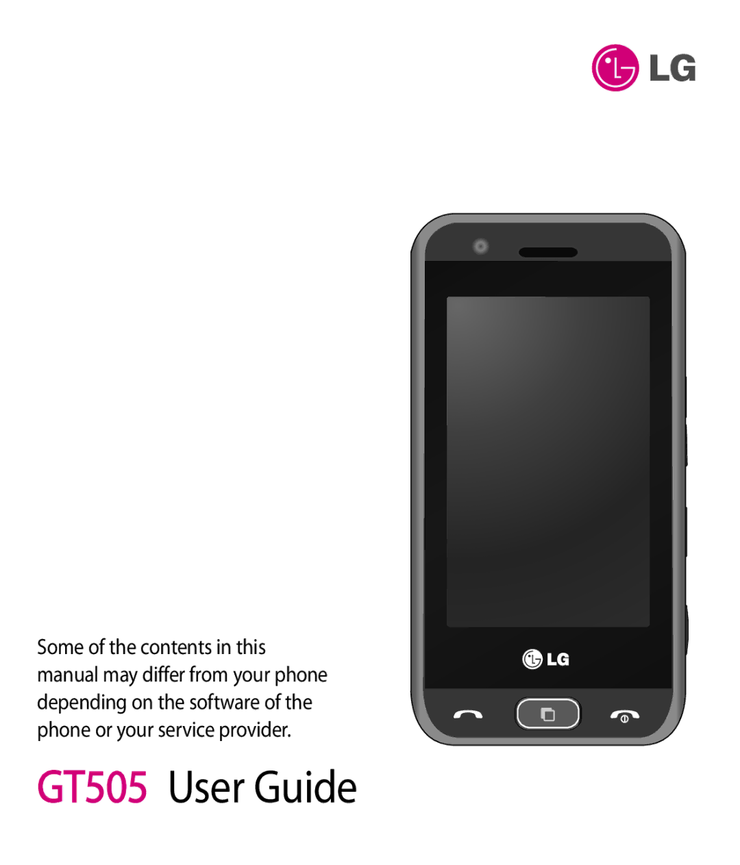 LG Electronics manual GT505 User Guide 