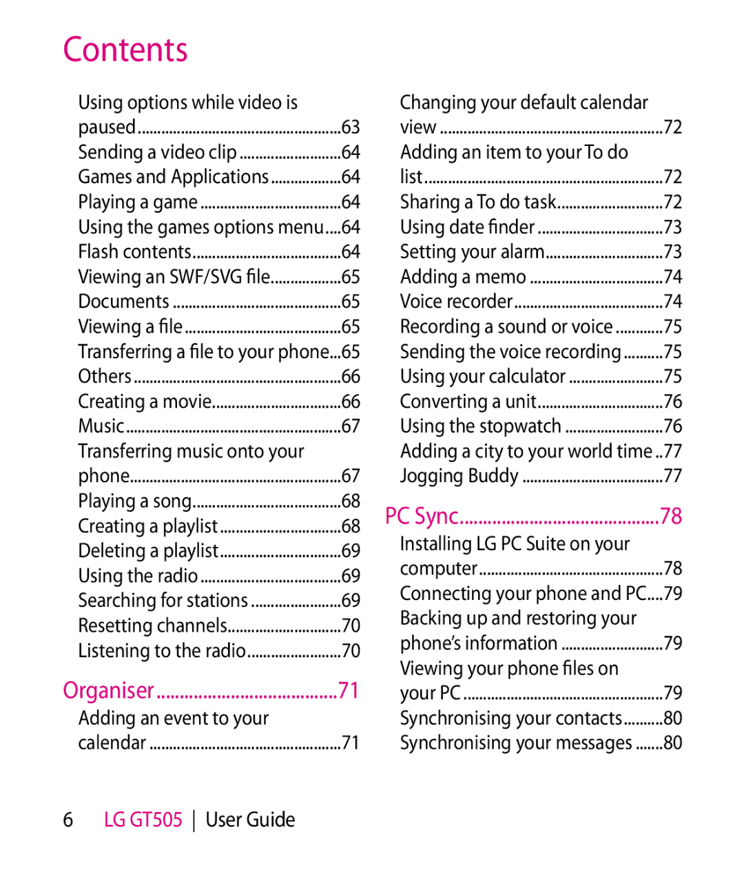 LG Electronics GT505 manual Adding an event to your, Using options while video is 