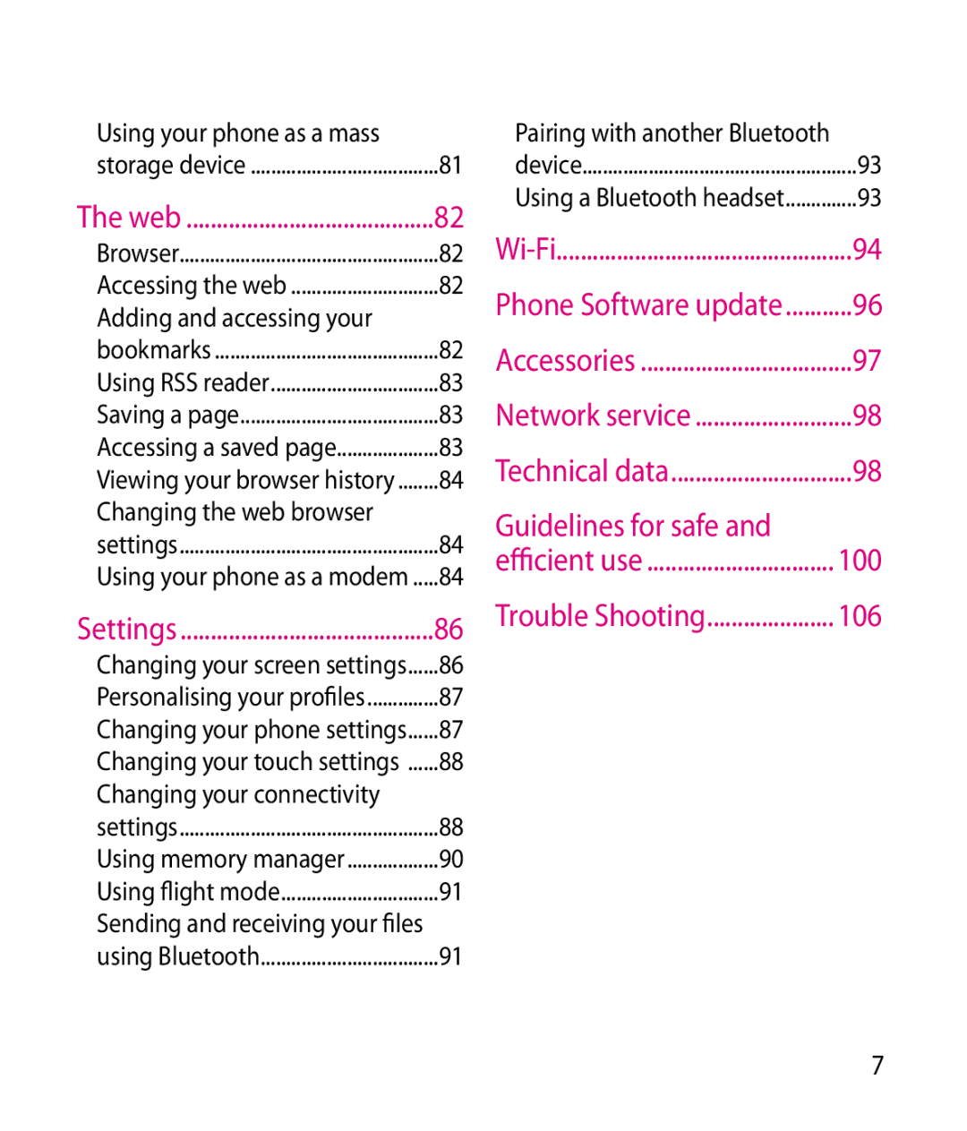 LG Electronics GT505 manual Changing your connectivity, Changing the web browser 