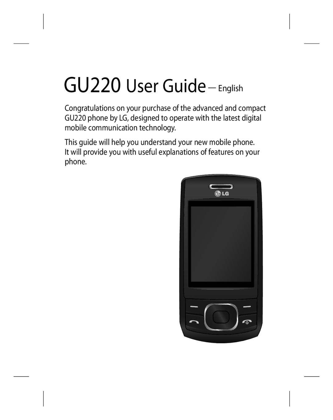 LG Electronics manual GU220 User Guide English 