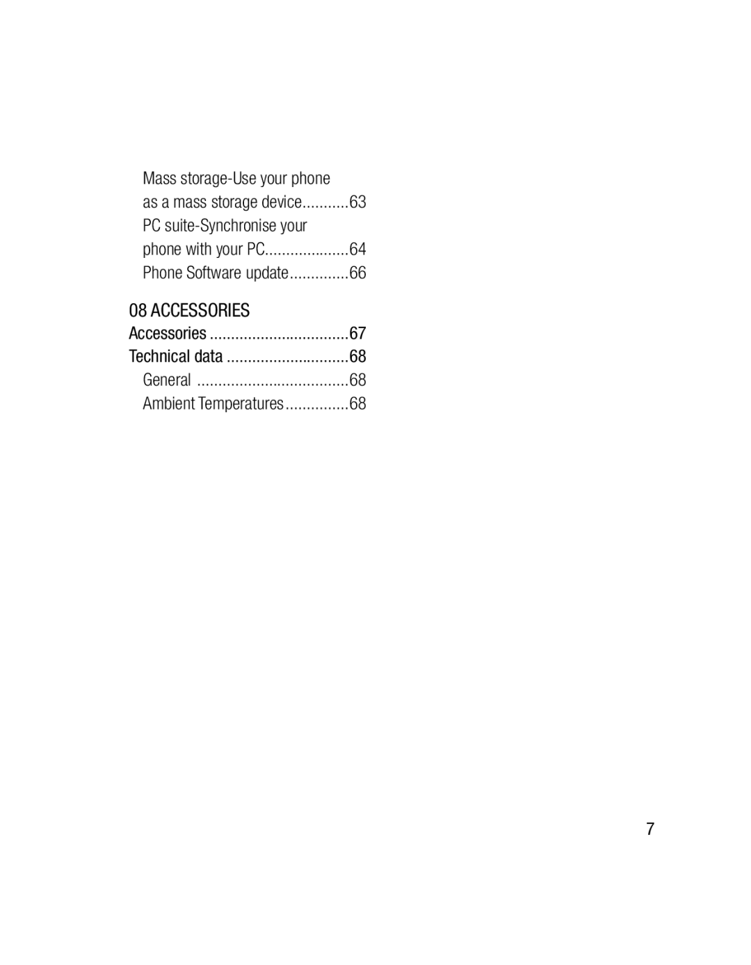 LG Electronics GU285 manual Accessories Technical data General Ambient Temperatures 