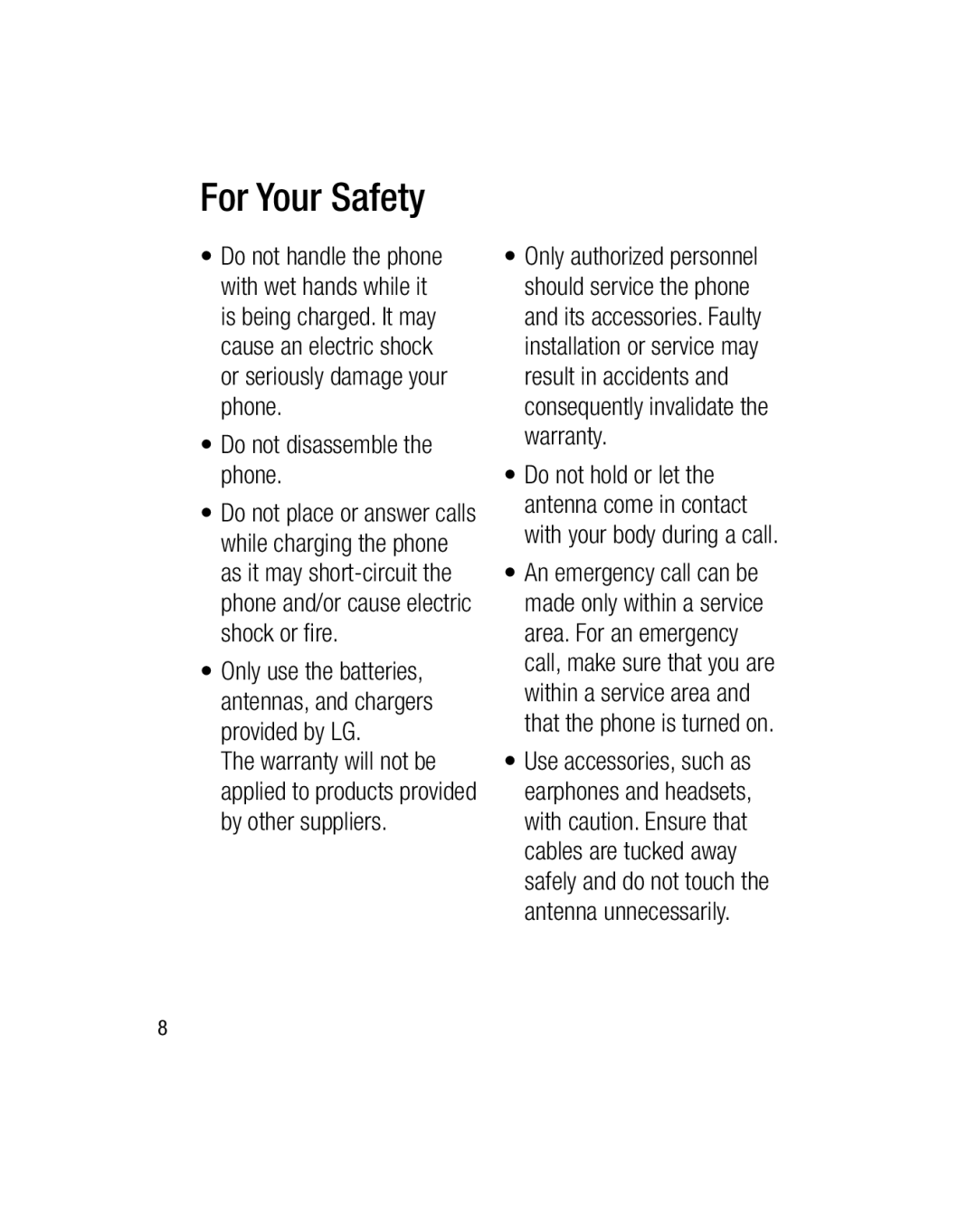 LG Electronics GU290V manual Do not disassemble the phone 