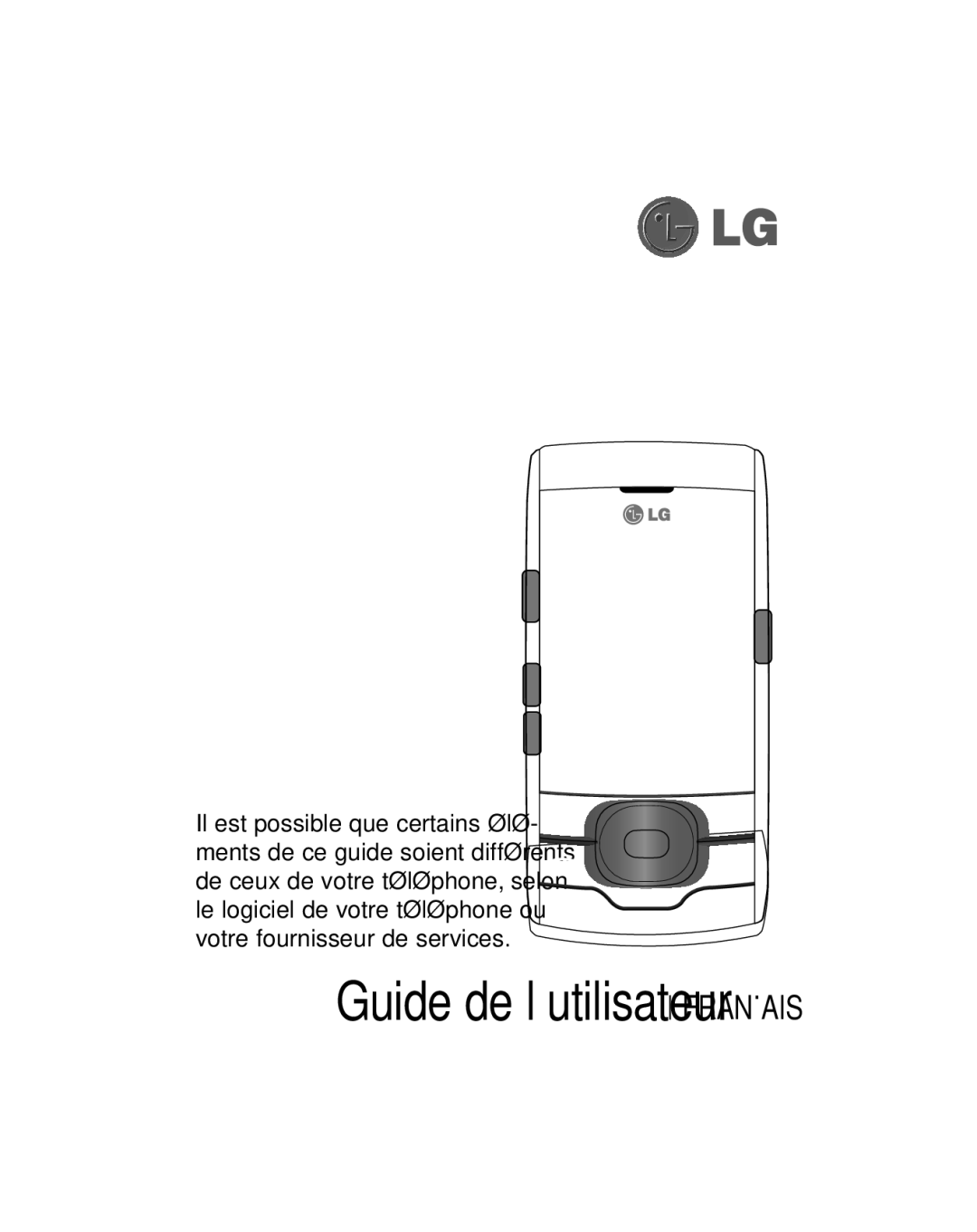 LG Electronics manual GU290V Guide de l’utilisateur 