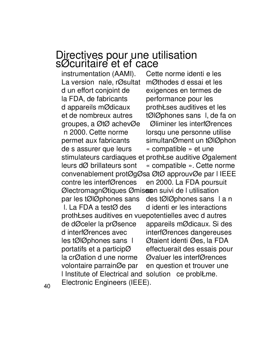 LG Electronics GU290V manual Directives pour une utilisation sécuritaire et efﬁcace 