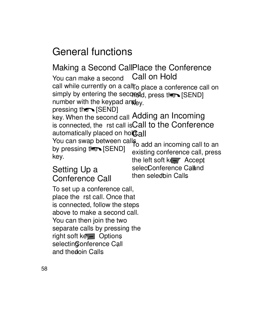 LG Electronics GU290V Setting Up a Conference Call, Adding an Incoming Call to the Conference Call, Making a Second Call 