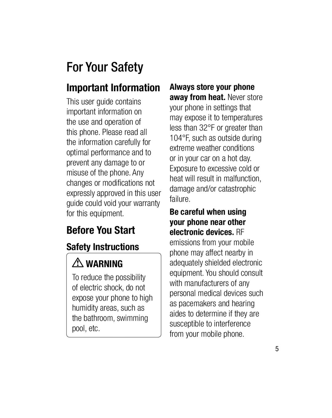 LG Electronics GU290V manual For Your Safety, Important Information, Before You Start, Safety Instructions 