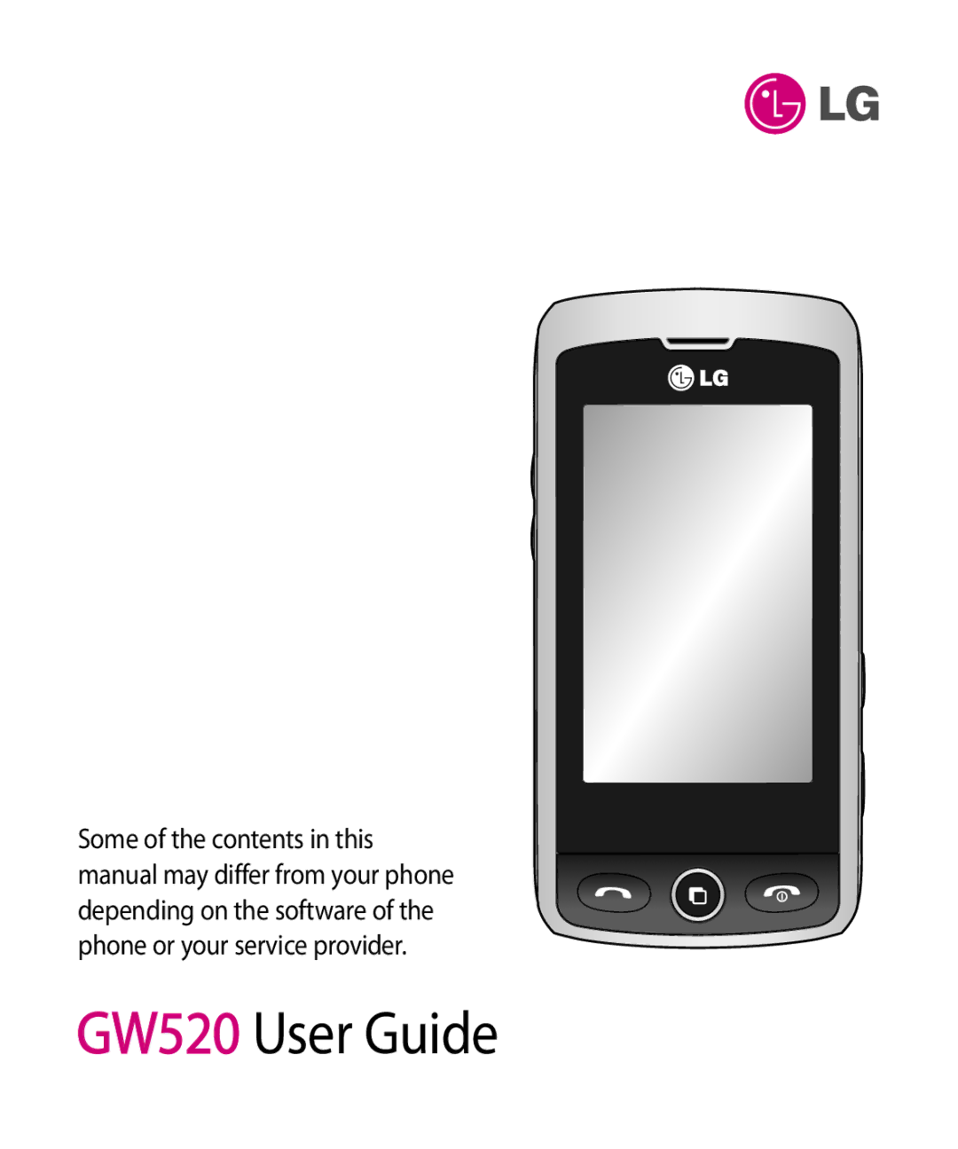 LG Electronics manual GW520 User Guide 