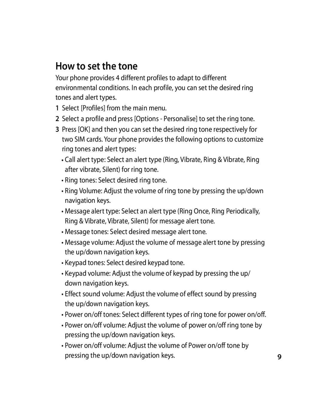 LG Electronics GX200 manual How to set the tone 