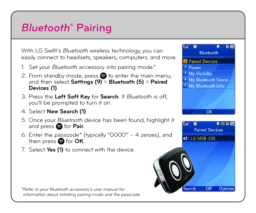 LG Electronics HBM-760 quick start Bluetooth Pairing 