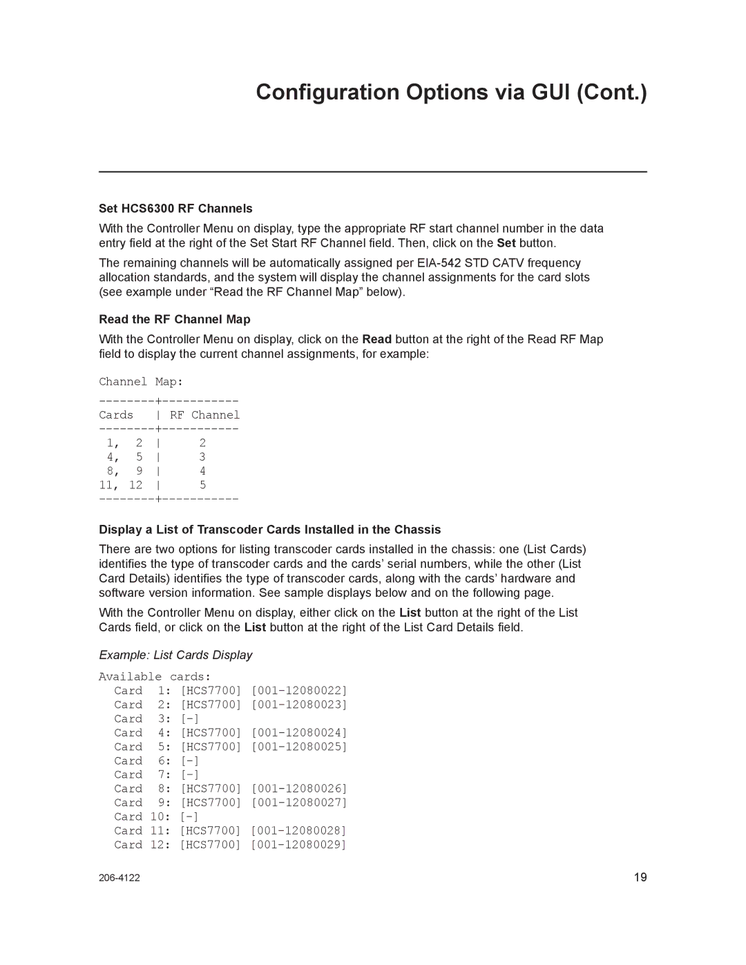 LG Electronics HCS6300 setup guide Channel Map, Available cards Card, Card Card 11 HCS7700 Card 12 HCS7700 